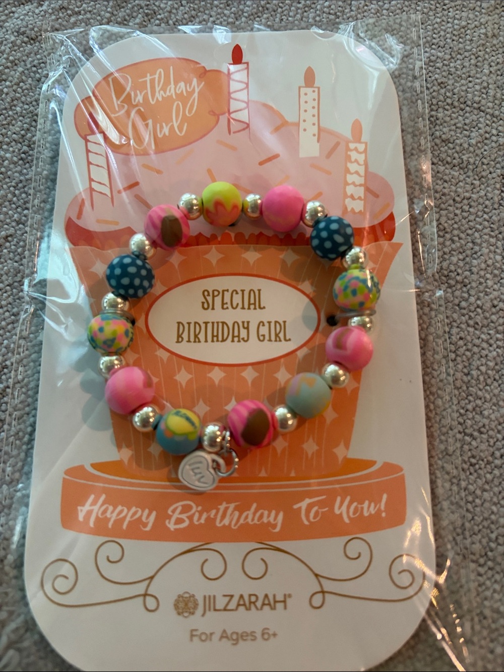 Jilzarah Pink Multicolor Beaded Kids Bracelet - Birthday Special
